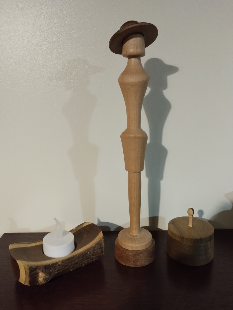 Lady, box and night light holder